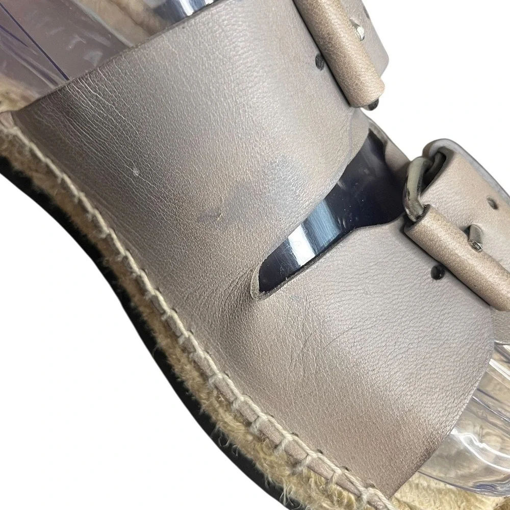 Palomitas Barcelo Espadrille Sandals Leather‎ Buckle Slides Made in Spain Sz 8.5
